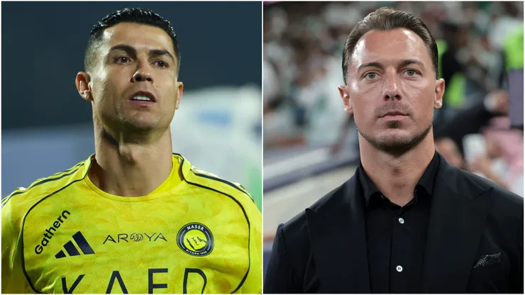 Cristiano Ronaldo of Al Nassr and Matthias Jaissle of Al Ahli.