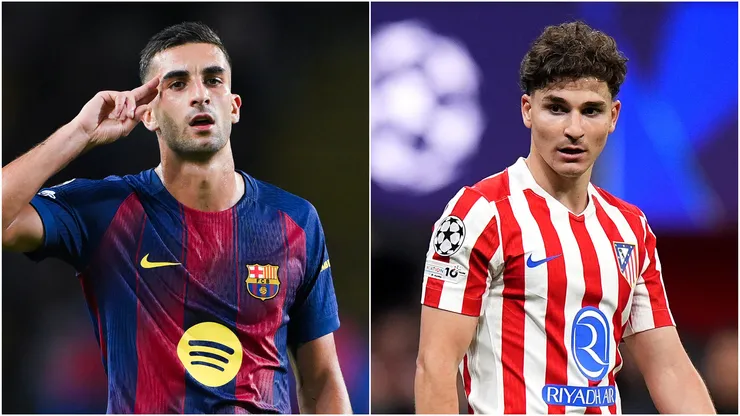 Ferran Torres of Barcelona and Julian Alvarez of Atletico Madrid.