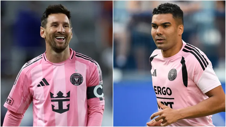Lionel Messi #10 and Casemiro #5 of Inter Miami CF.