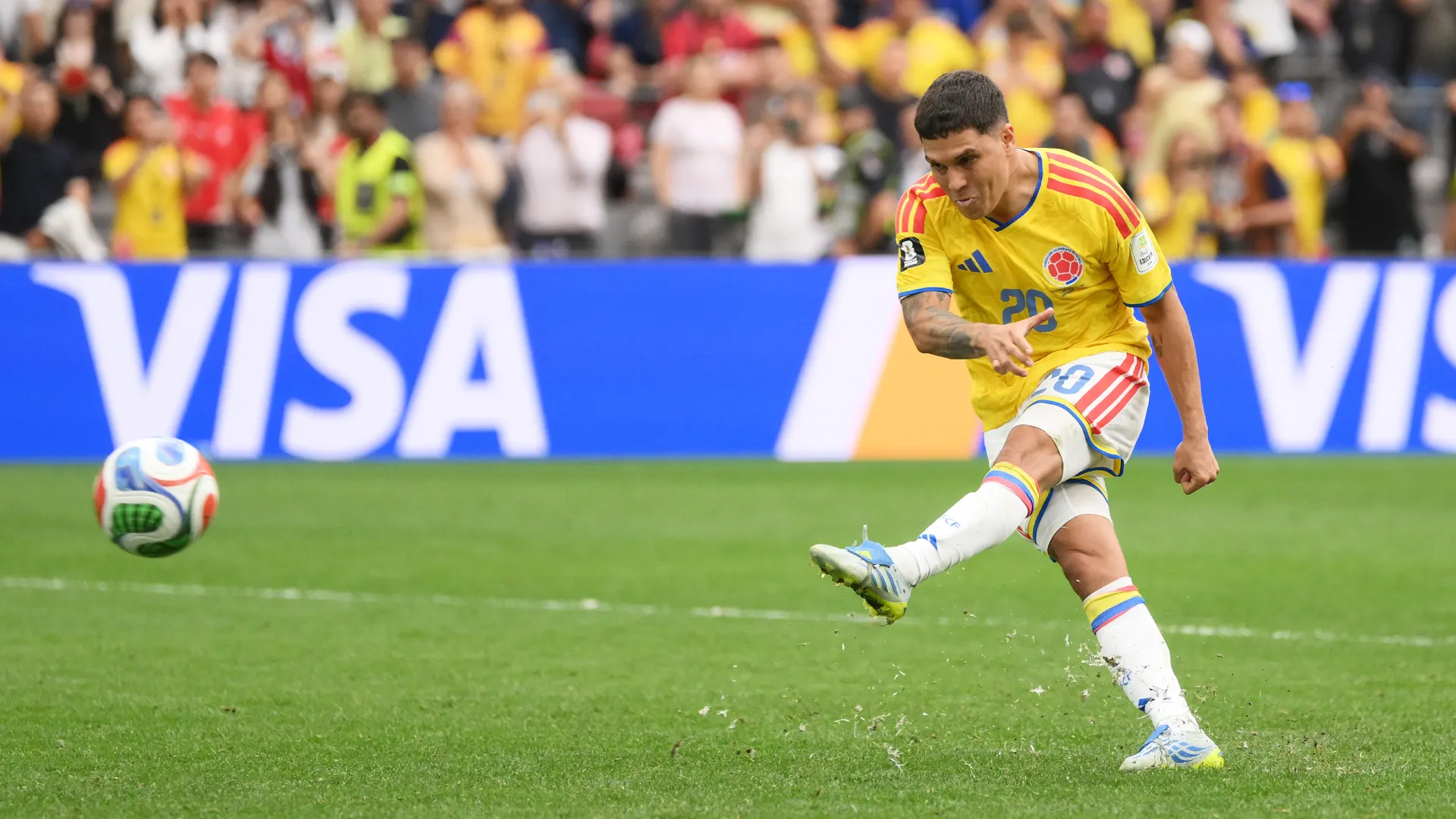 Juan Quintero #20 of Colombia during the 2026 World Cup. (Getty Images)