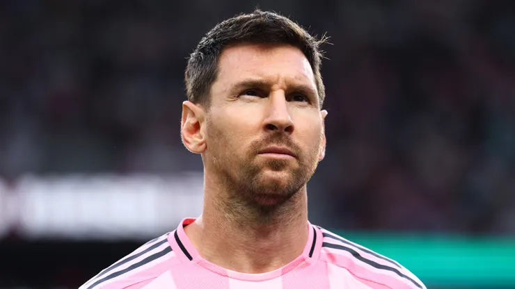 Lionel Messi #10 of Inter Miami CF ahead of the Atletico San Luis game.