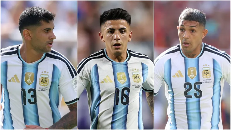 Cristian Romero, Thiago Almada, and Facundo Medina of Argentina.