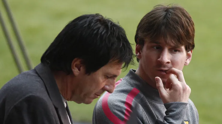 Lionel Messi and his father, Jorge.
