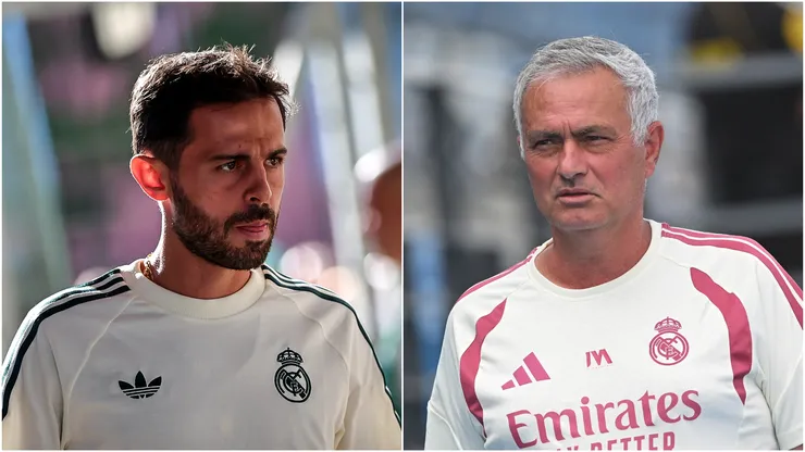 Bernardo Silva and Jose Mourinho, Head Coach of Real Madrid.