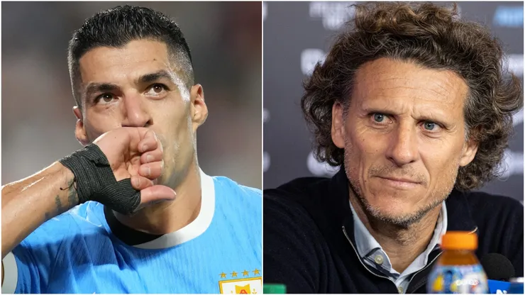 Luis Suarez and Diego Forlan, new head coach of Uruguay.