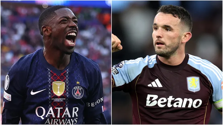 Ousmane Dembele of Paris Saint-Germain and John McGinn of Aston Villa.