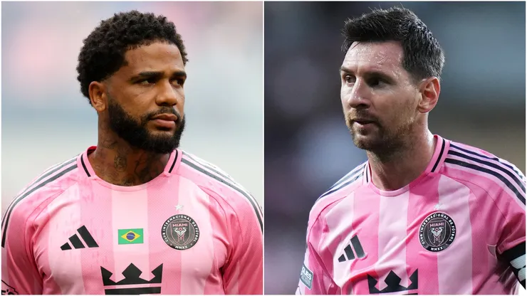 Micael and Lionel Messi of Inter Miami CF.