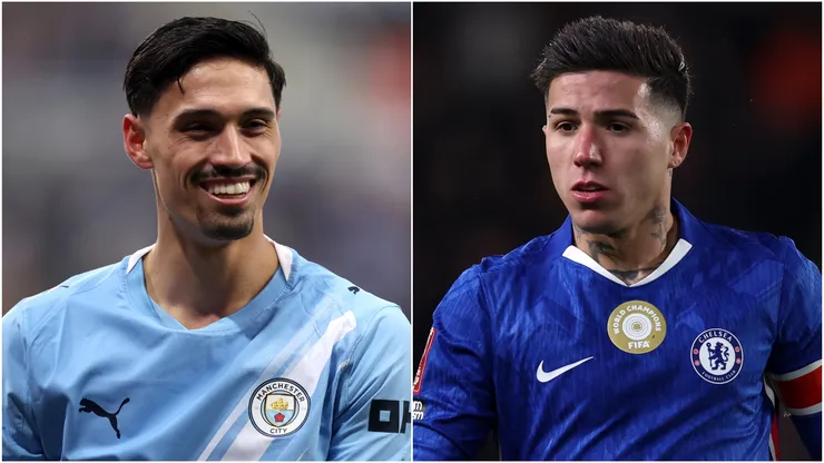 Tijjani Reijnders of Manchester City and Enzo Fernandez of Chelsea.