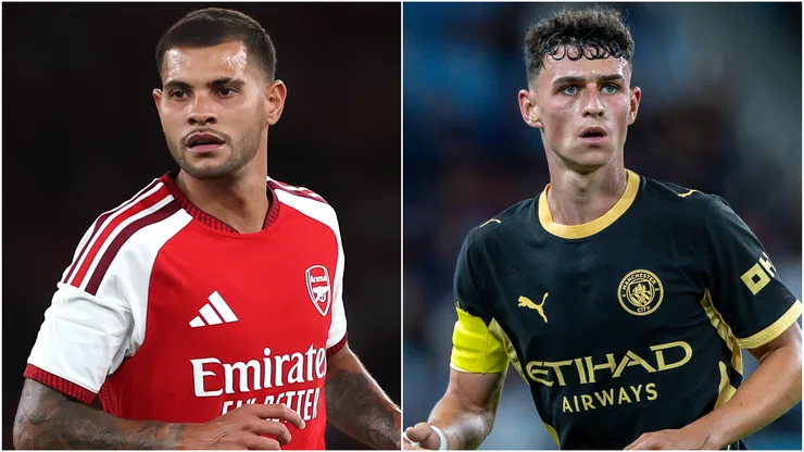 Bruno Guimaraes of Arsenal and Phil Foden of Manchester City.