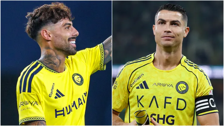 Samu Costa and Cristiano Ronaldo of Al Nassr.