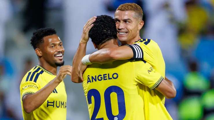 Cristiano Ronaldo of team Al Nassr FC celebrates scoring