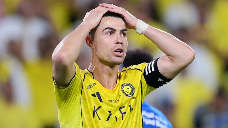 Cristiano Ronaldo of Al Nassr reacts