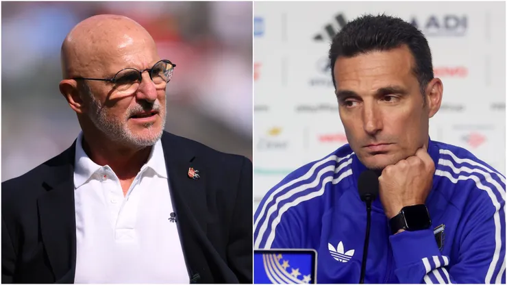 Luis de la Fuente, Head Coach of Spain, and Lionel Scaloni, Head Coach of Argentina.