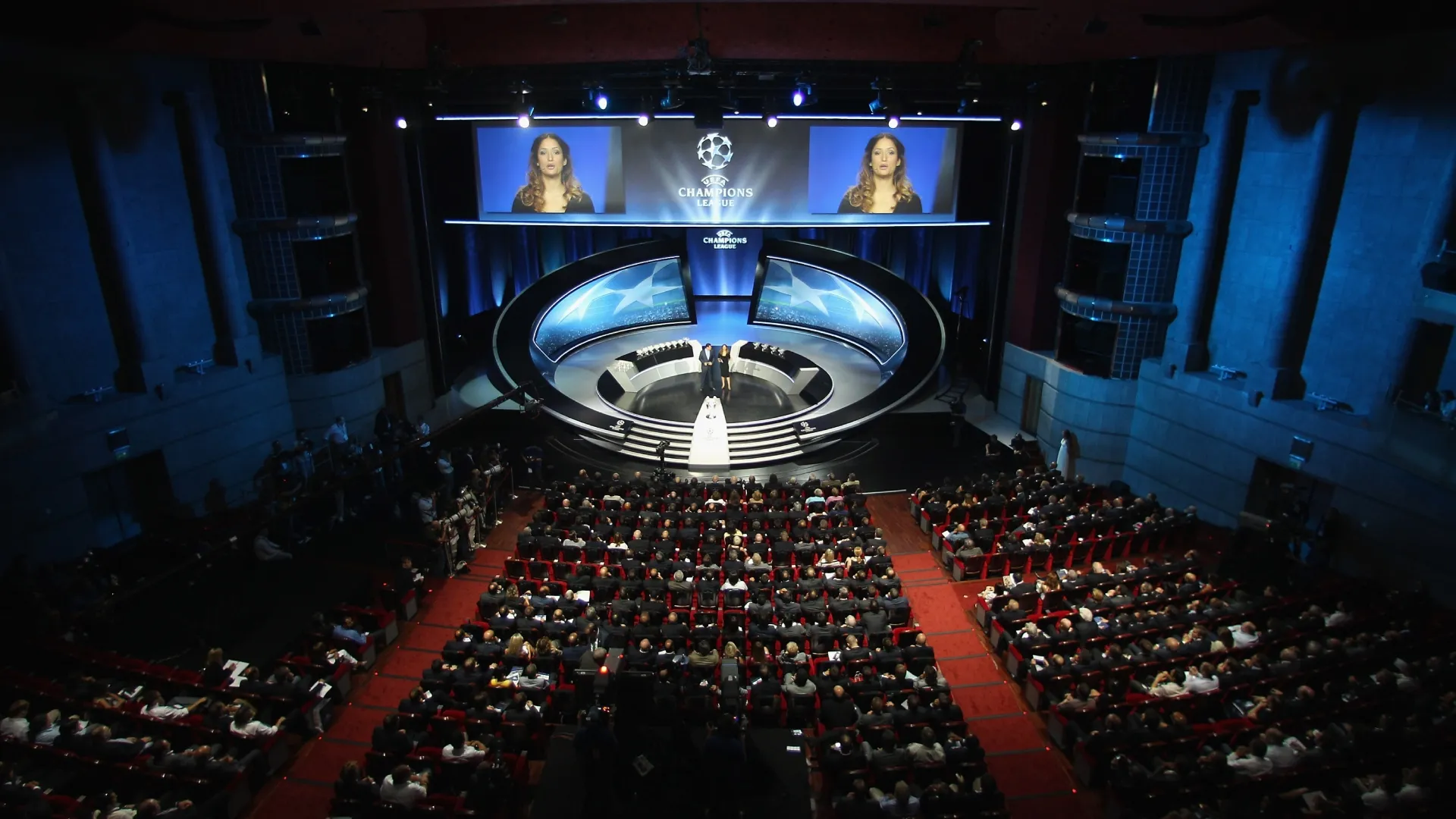 The UEFA Champions League Group Stage draw at the Grimaldi Forum back on 2010. (Michael Steele/Getty Images)