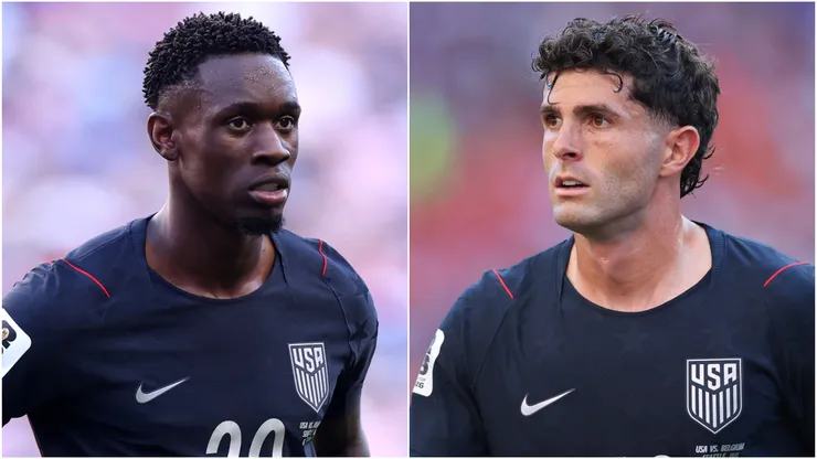 Folarin Balogun and Christian Pulisic of the United States.