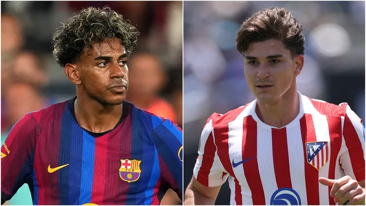 Lamine Yamal of FC Barcelona and Julian Alvarez of Atletico de Madrid.
