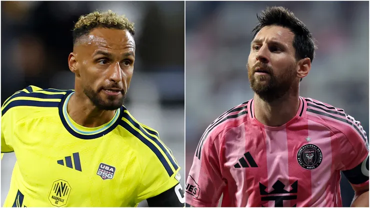 Hany Mukhtar #10 of Nashville SC and Lionel Messi #10 of Inter Miami CF.
