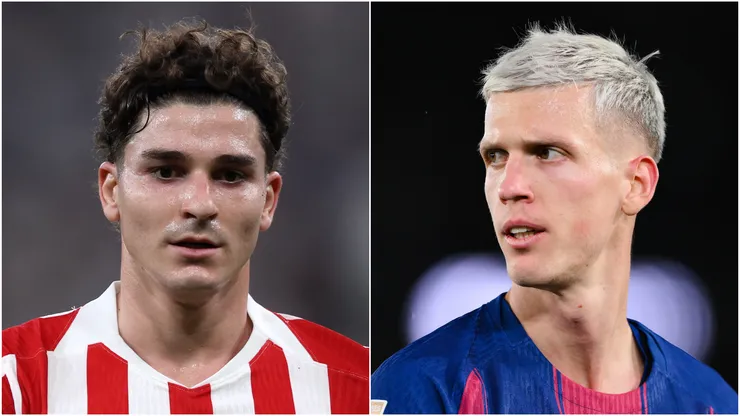 Julian Alvarez of Atletico Madrid and Dani Olmo of Barcelona.