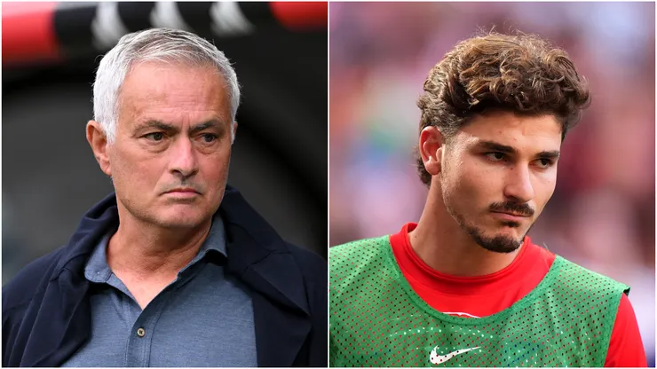 Jose Mourinho of Real Madrid and Julian Alvarez of Atletico Madrid.