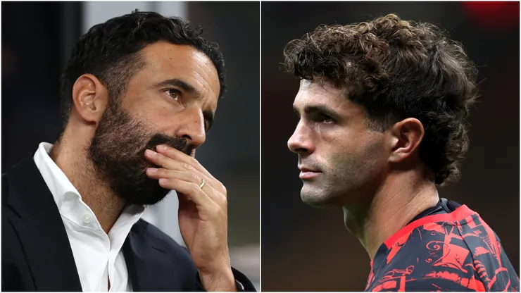 Ruben Amorim (left) and Christian Pulisic (right)