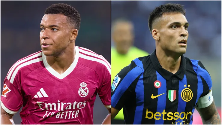 Kylian Mbappe of Real Madrid and Lautaro Martinez of Inter Milan.
