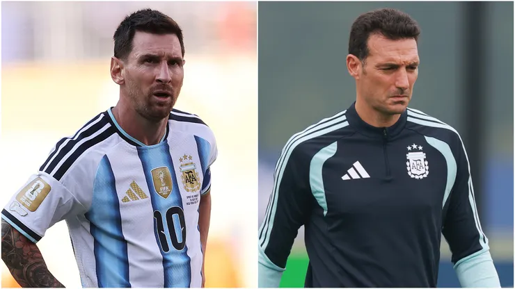 Lionel Messi and Lionel Scaloni of Argentina.
