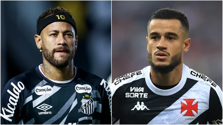 Neymar of Santos and Philippe Coutinho of Vasco da Gama.