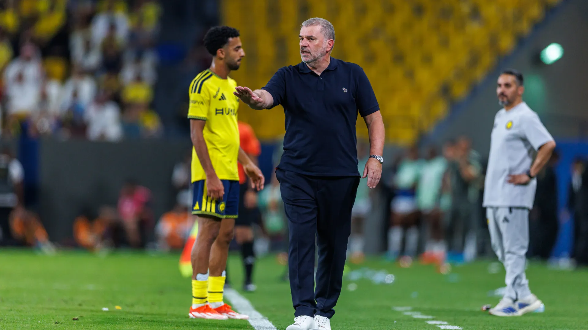 Ange Postecoglou team Manager of Al Nassr during a Saudi Pro League game. (Getty Images)