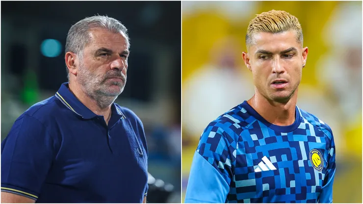 Head coach Ange Postecoglou and Cristiano Ronaldo of Al Nassr.