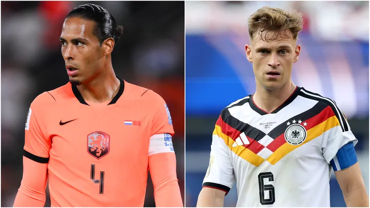 Virgil van Dijk #4 of Netherlands and Joshua Kimmich #6 of Germany.