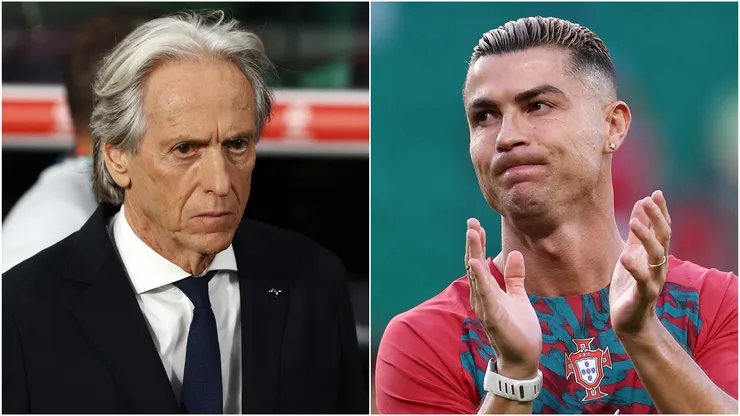 Jorge Jesus (left) and Cristiano Ronaldo (right)