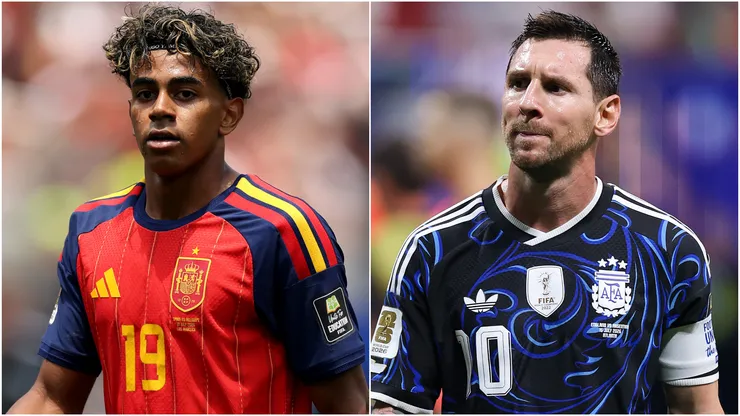 Lamine Yamal and Lionel Messi.