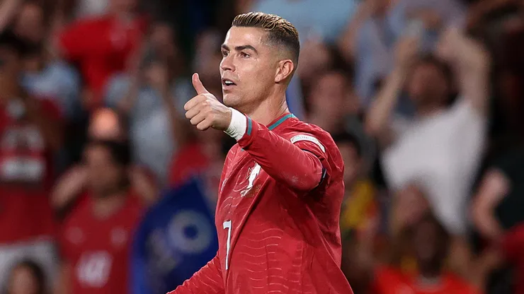 Cristiano Ronaldo of Portugal celebrates scoring a goal