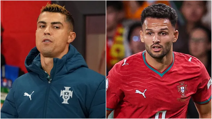Cristiano Ronaldo and Goncalo Ramos of Portugal.
