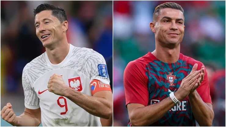 Robert Lewandowski of Poland and Cristiano Ronaldo of Portugal.