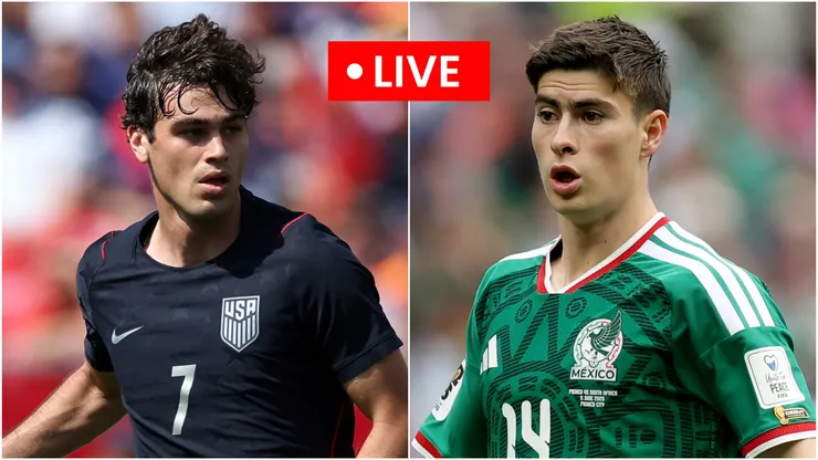 Gio Reyna of USMNT and Armando Gonzalez of Mexico