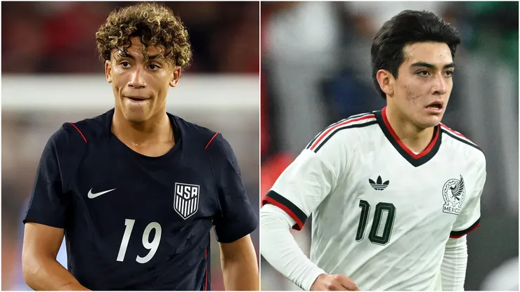 Lewis Hall of the USMNT and Gilberto Mora of Mexico.