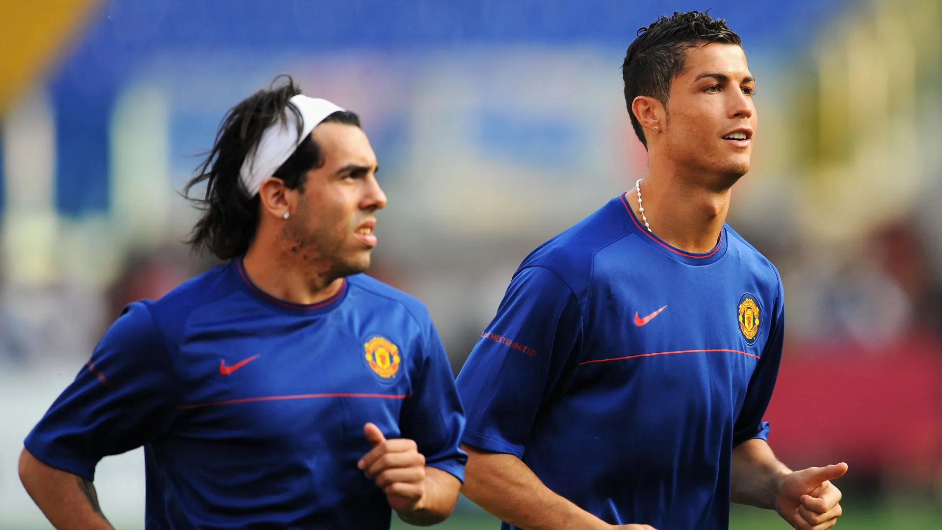 Carlos Tevez and Cristiano Ronaldo during their time at Manchester United. (Getty Images)