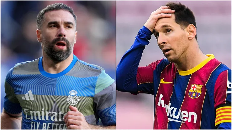 Daniel Carvajal (left) and Lionel Messi (right)