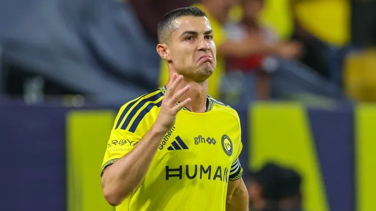 Cristiano Ronaldo of team Al Nassr reacts