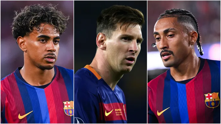 Lamine Yamal, Lionel Messi and Raphinha.