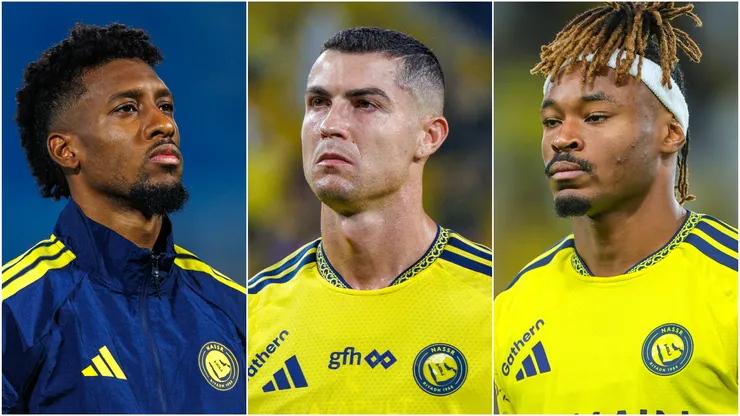 Kingsley Coman (left), Cristiano Ronaldo (center), and Mohamed Simakan (right)