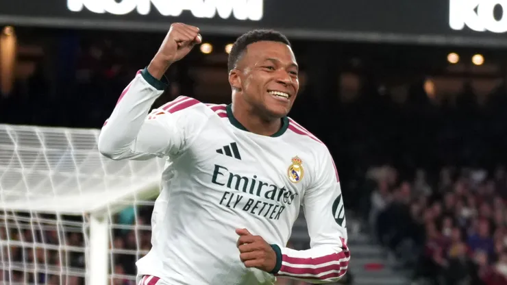 Kylian Mbappe of Real Madrid after scoring