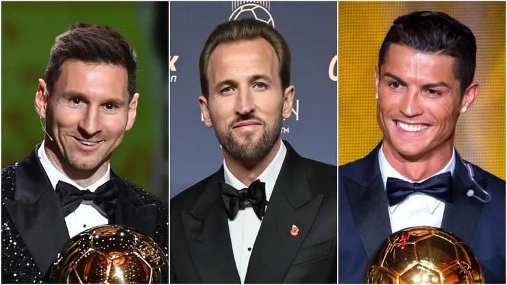 Lionel Messi, Harry Kane, and Cristiano Ronaldo