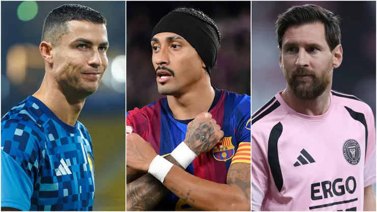 Cristiano Ronaldo, Raphinha and Lionel Messi.